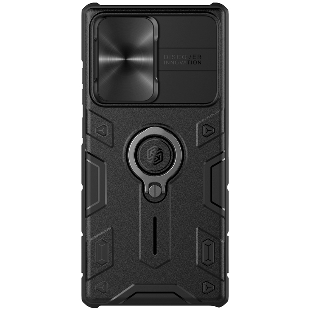Чехол черного цвета от Nillkin на Samsung Galaxy Note 20 Ultra с защитой камеры, серия CamShield Armor Case (металлическая крышка камеры)