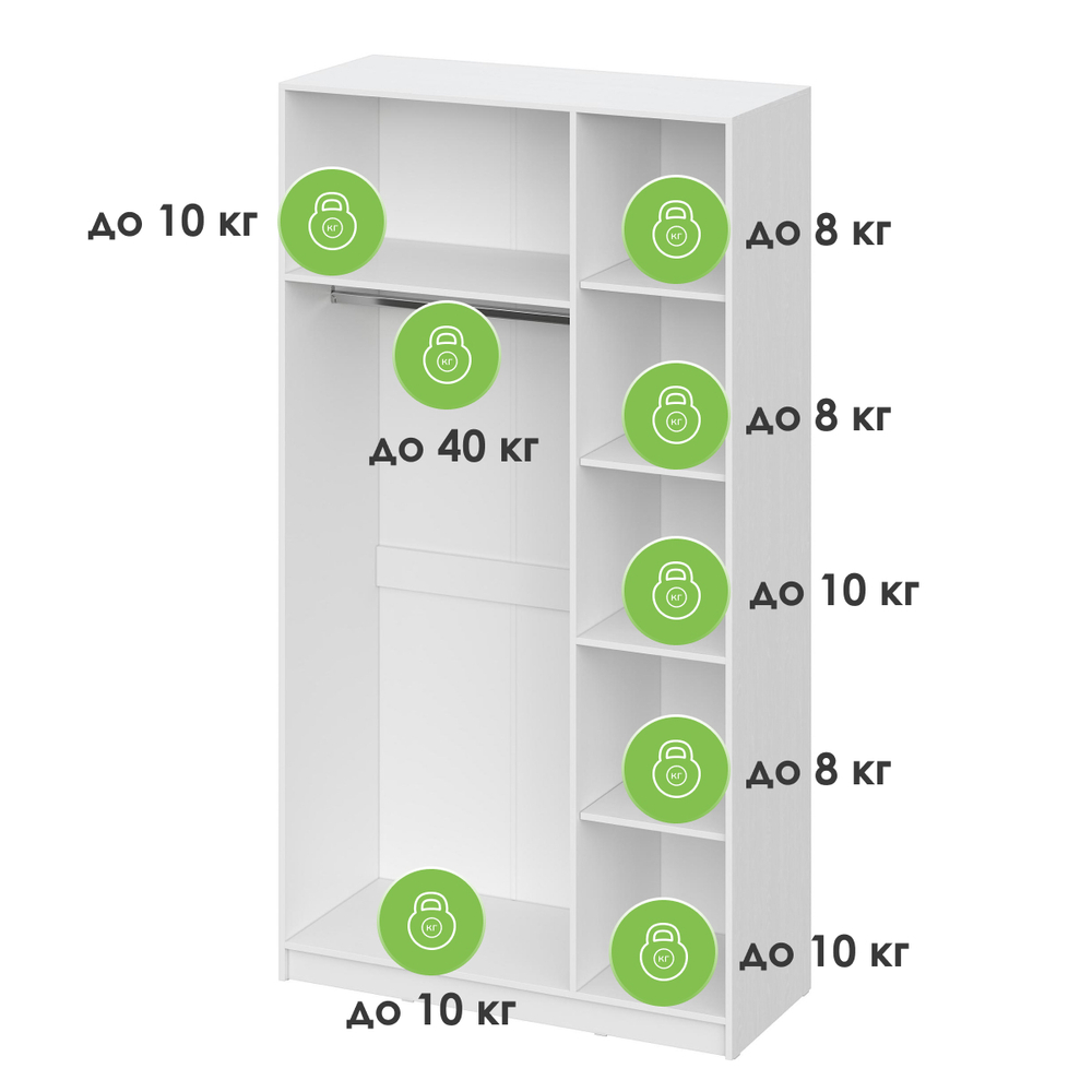 Шкаф Woodville Бирма ШК-1200 белое дерево, белое дерево