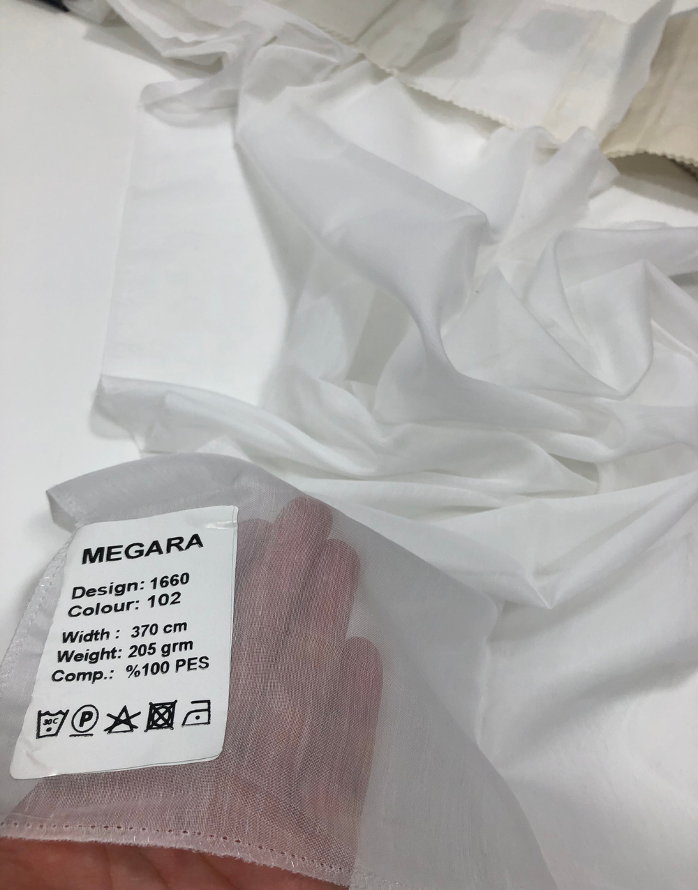 Тюль батист Megara арт. 1660 (высота 370 см, Турция)