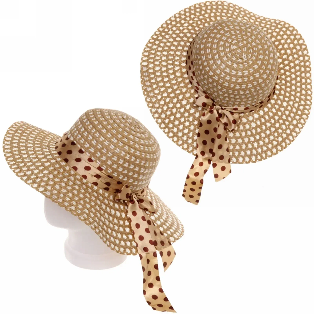 Шляпа женская с широкими полями «Summer», цвет бежевый, р58, ширина полей 10см