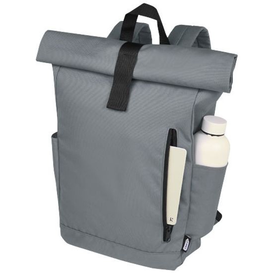Рюкзак Byron 15,6" объемом 18 л со скручиваемым верхом, изготовленный из переработанного ПЭТ по стандарту GRS