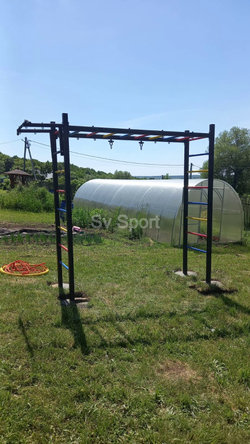 Монтаж уличной шведской стенки Sv Sport Рукоход (4 вертикальных столба)