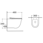 Унитаз подвесной Azario LISTA 490х365х340 безободковый, система смыва "Скрытое Торнадо", с быстросъемным сиденьем "Микролифт" (AZ-1177T)