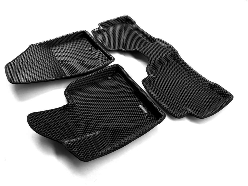 Коврики салона для HYUNDAI Santa Fe (2013-2017) Euromat 3D EVA черные Арт EM3DEVA-002723