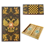 Набор шашки и нарды "Державные" в деревянном коробе, средние SA-DZ-M