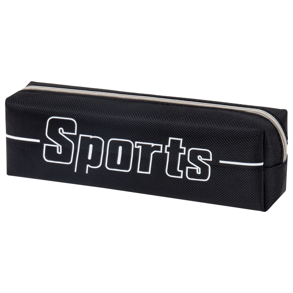 Пенал BRAUBERG 1 отделение полиэстер "Sport" черный 19х4х6 см (3 штуки в упаковке)