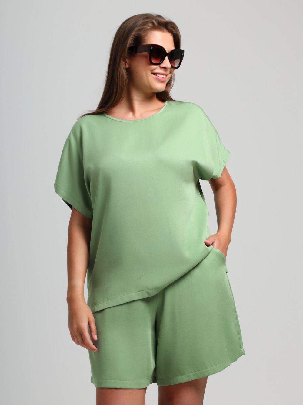 Блузка Летний драйв-4 Виотекс ЗЕЛЁНЫЙ
