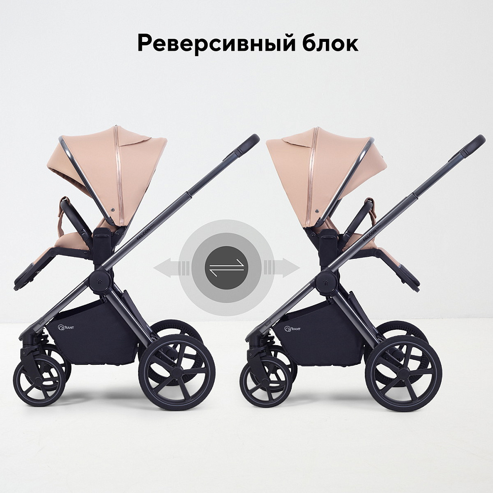 Детская коляска Rant Falcon Soft Therm 3 в 1 с автокреслом Evomax Black Beige