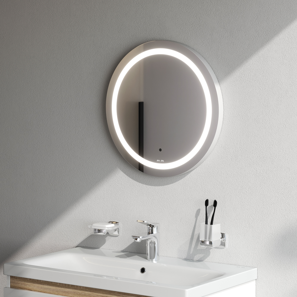 Универсальное зеркало с контурной LED-подсветкой, ИК- сенсором, круглое, 50 см AM.PM X-Joy M85AMOX0501WG