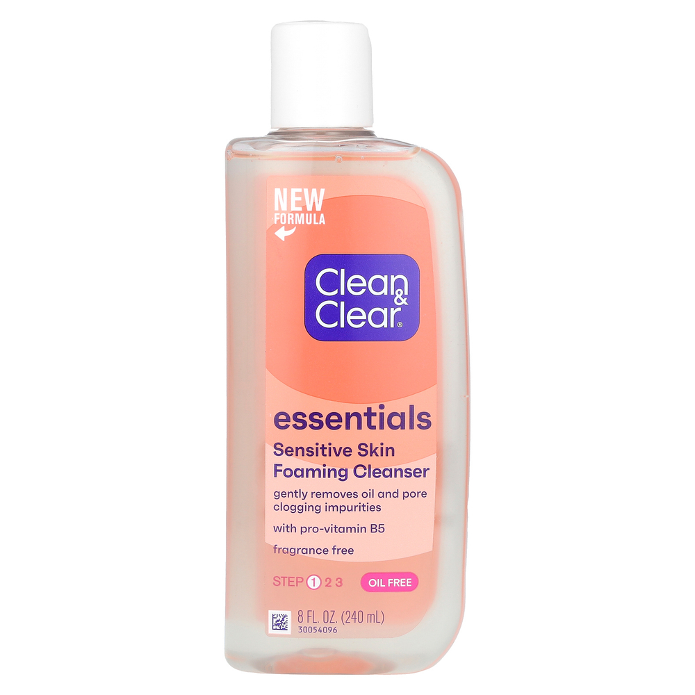 Clean & Clear, Essentials, очищающая пенка, для чувствительной кожи, без отдушки, 240 мл (8 жидк. унций)