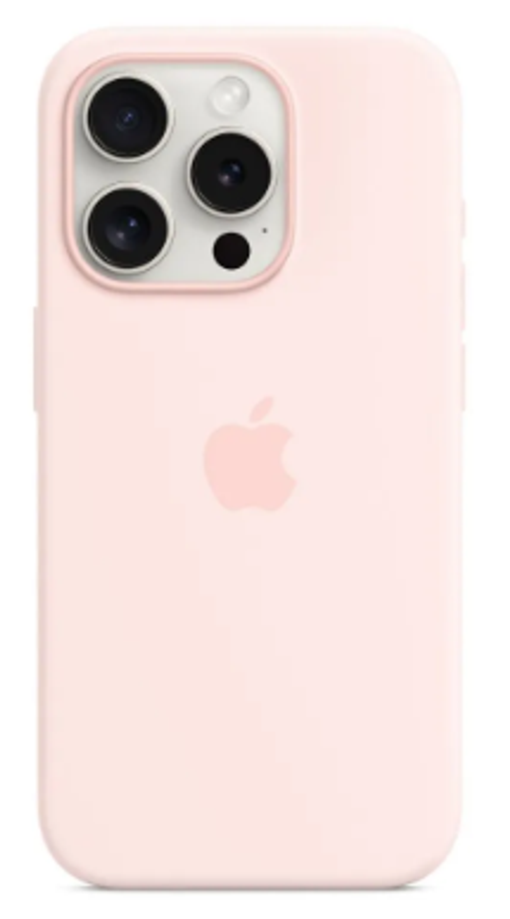 Чехол-накладка Silicone Case with MagSafe + Анимация цвета для iPhone 15 Pro Max силиконовый (светло-розовый)