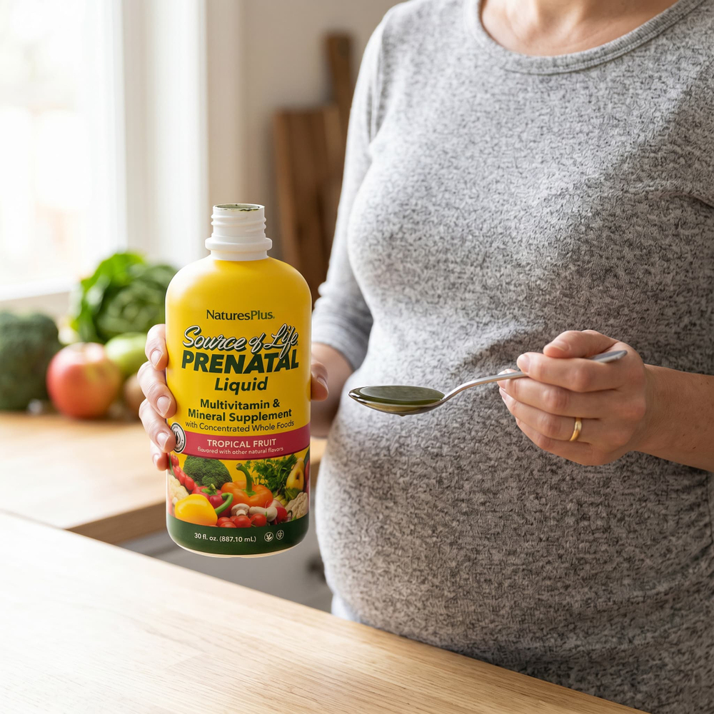 NaturesPlus, Source of Life®, жидкая добавка для беременных, тропические фрукты, 887,10 мл (30 жидк. унций)