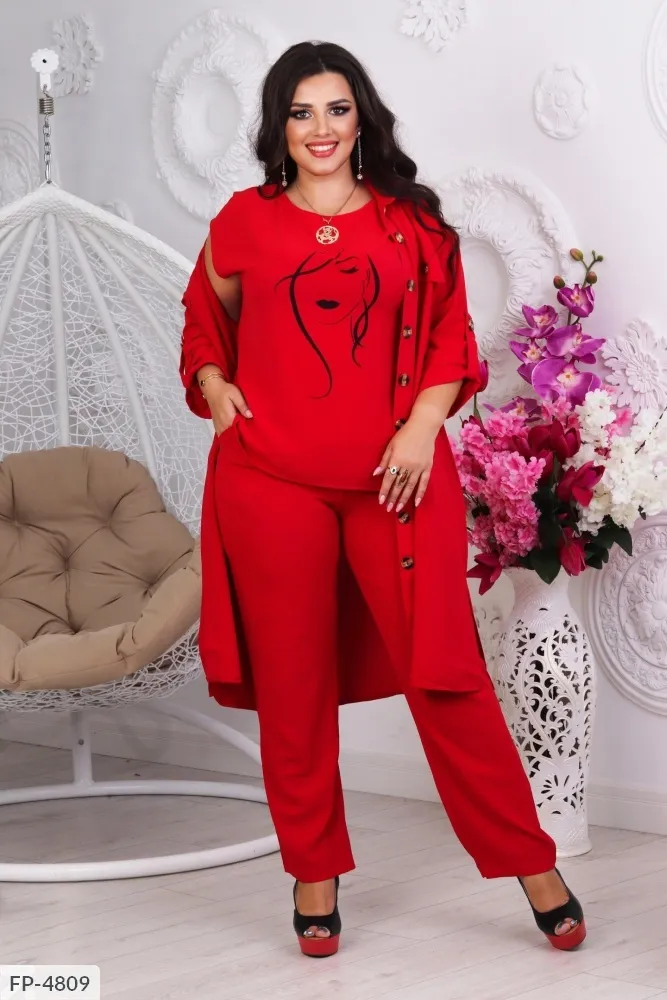 Костюм тройка FP-4809 Фабрика Моды