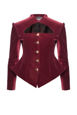 “Velvet moon” Жакет приталенный из шелковистого бархата