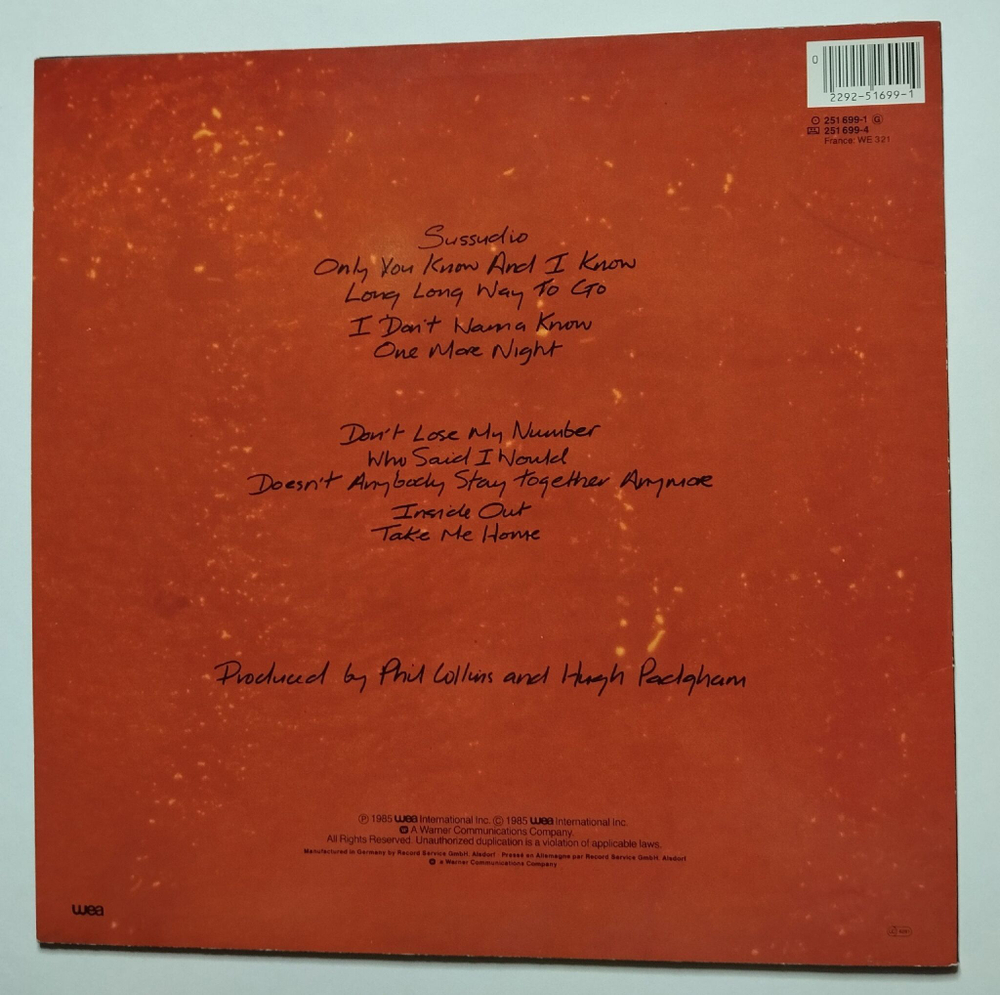Винтажная виниловая пластинка LP Phil Collins No Jacket Required (Germany 1985)