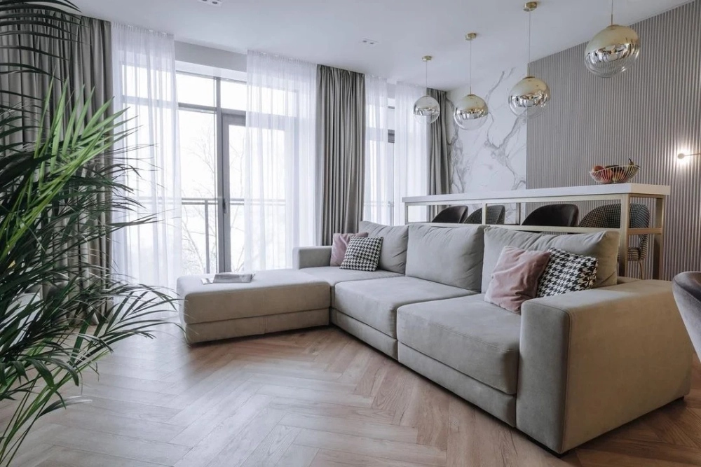 Диван Бёрн-3 с пуфом