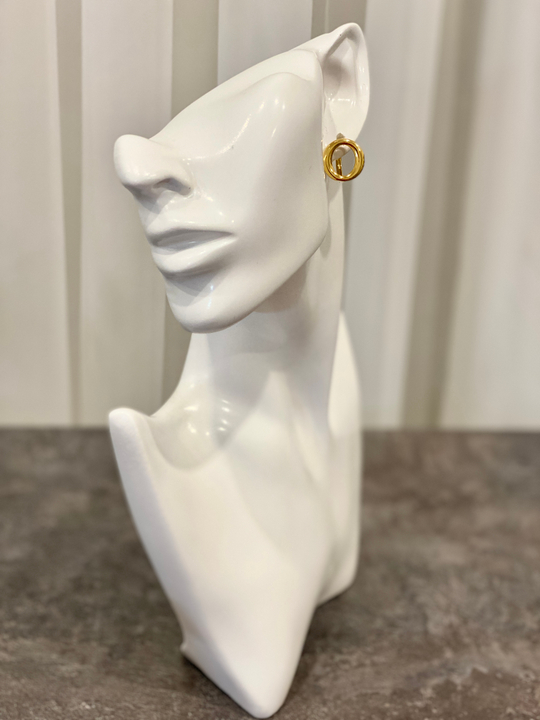 Серьги золотые круги на скобе