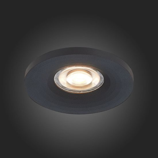 ST205.408.01 Св-к встр. Черный GU10 1*50W  D95xH27 220V Без ламп Встраиваемые светильники