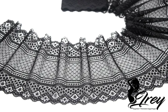 03-136 Кружево эластичное 17,5 см, черный 170