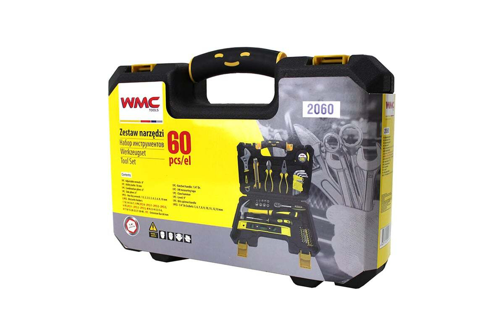 Набор шарнирно-губцевого инструмента WMC TOOLS 60 предметов WMC-2060(47331)