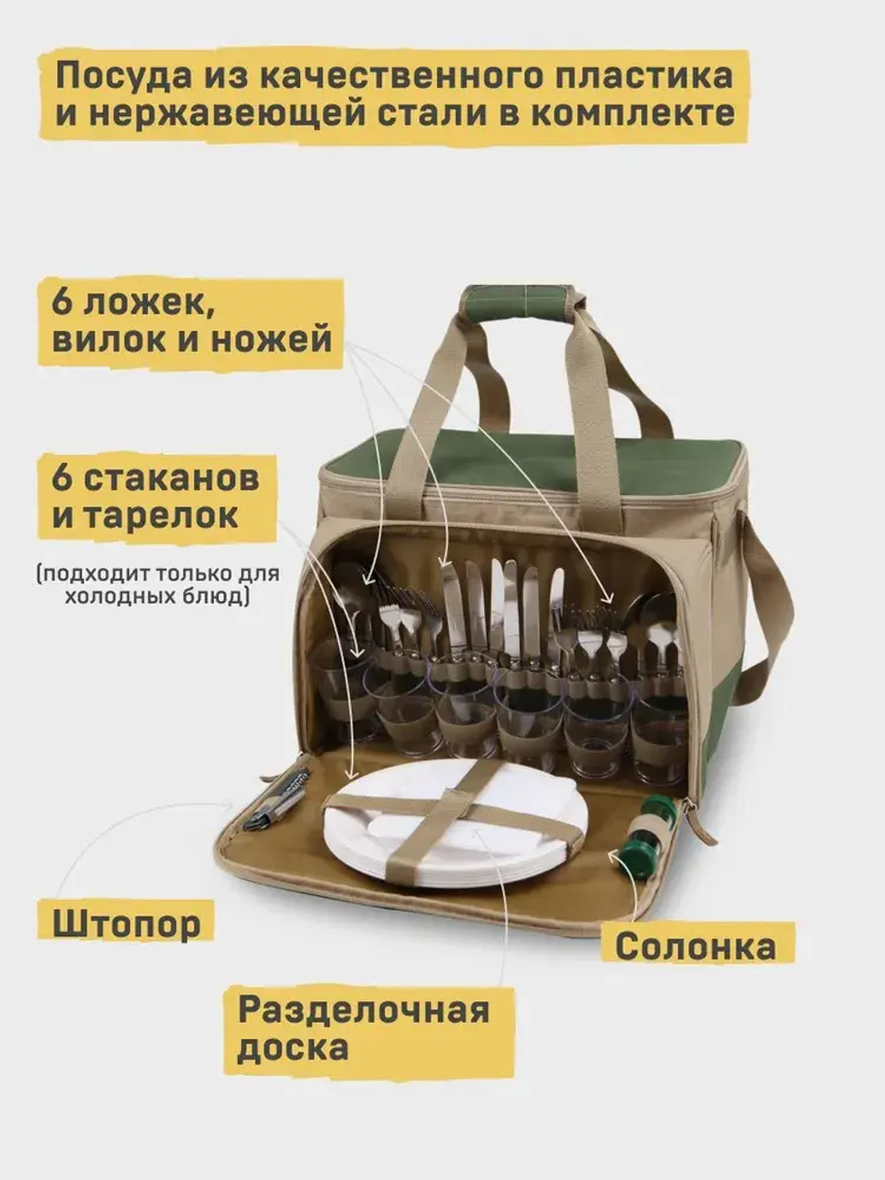 Сумка-холодильник с набором посуды