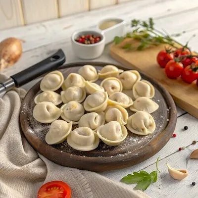 Фотография Пельмени из говядины, свинины домашние /500 гр купить в магазине Афлора