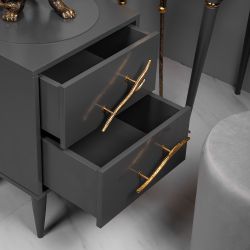 Тумба Арт Классика с 2-мя ящиками Серый Амбер