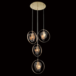 Подвесной светильник P60669-4 gold/clear