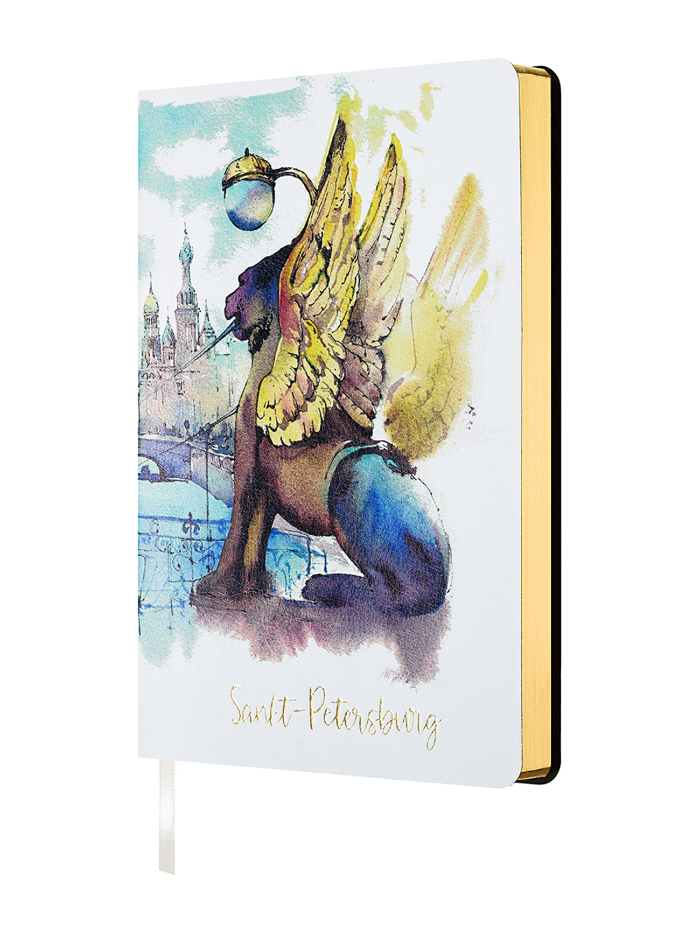 Ежедневник недатированный "Санкт-Петербург. Банковский мостик" А5 168 листов, гибкая обложка экокожа, на сшивке