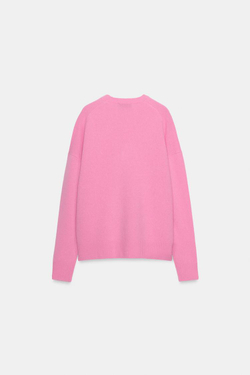 ZARA СВИТЕР ОВЕРСАЙЗ ИЗ 100% ШЕРСТИ, РОЗОВЫЙ