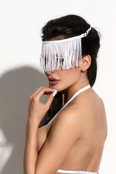 Украшение на голову Queen of hearts с длинной бахромой (Цвет: белый)