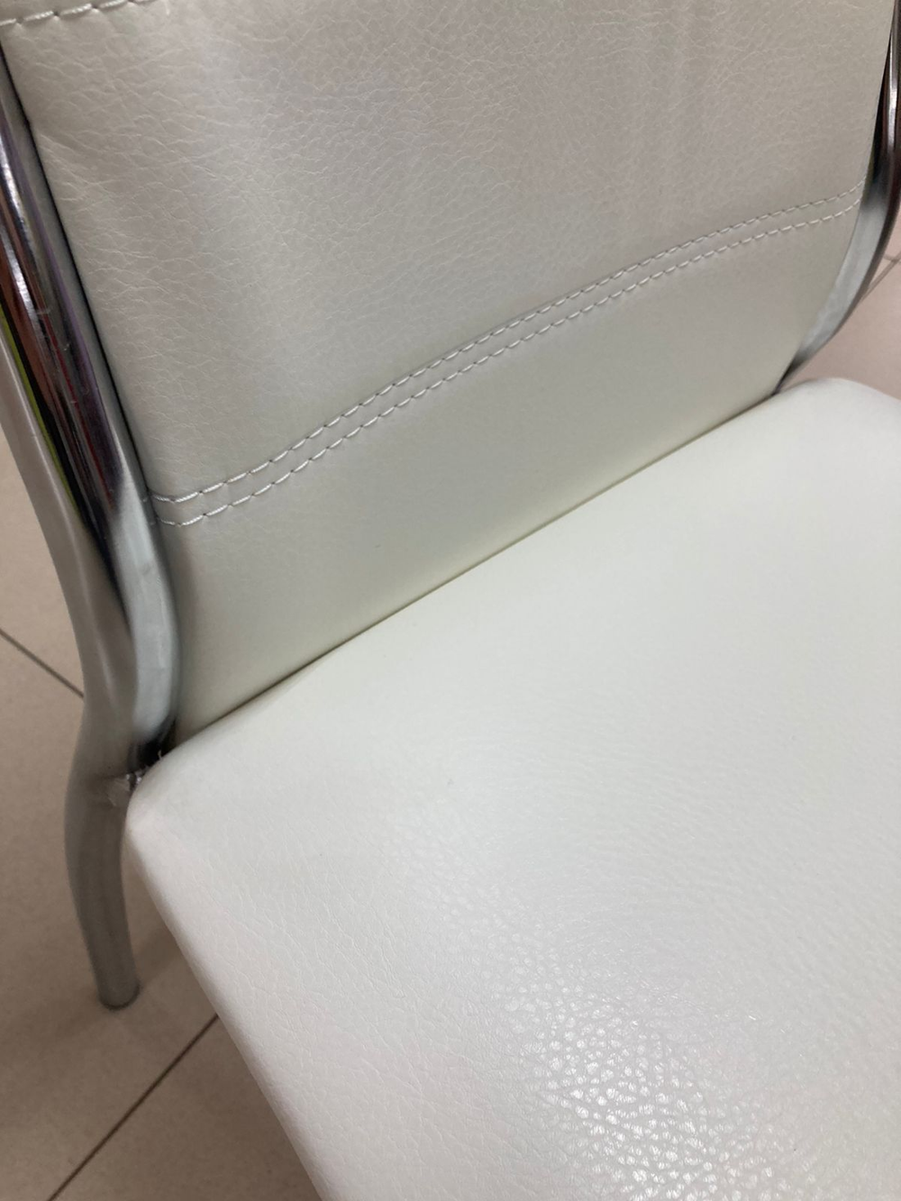 Стул Прага каркас хром экокожа белый