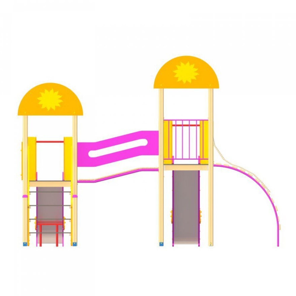 Детский игровой комплекс Солнышко Зарница (скаты металлические) Н-1200 и Н-900 ДИО 03030