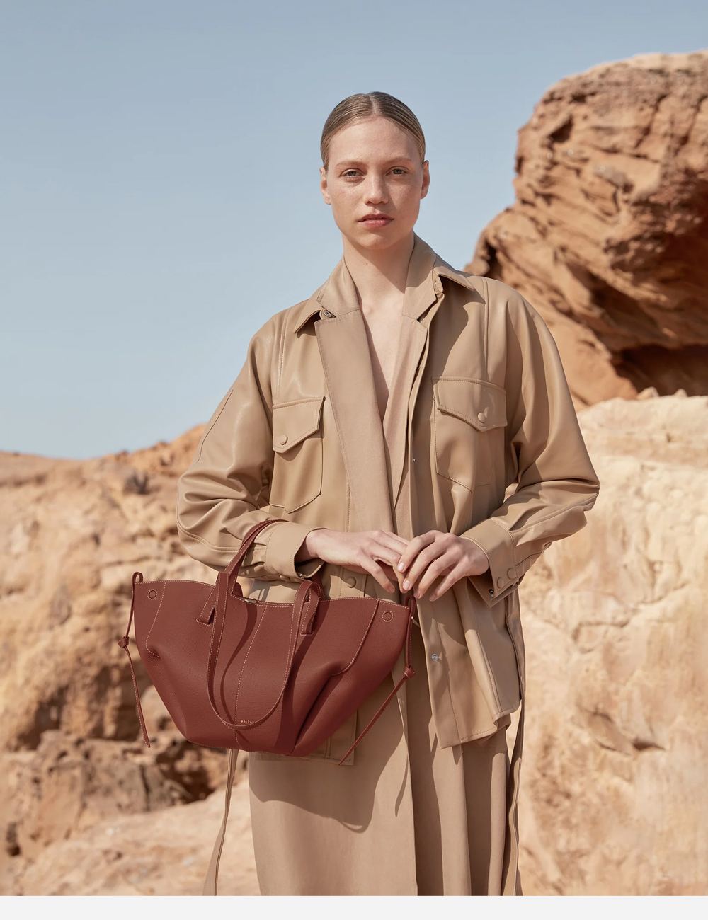 Polene Cyme Mini Edition Textured Cognac (Polene-CM-ETC)