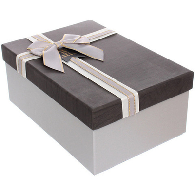 Коробка подарочная «Нежный бант» 23*16*9,5 см, графит