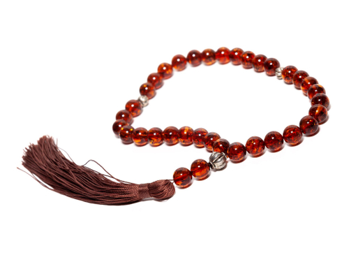 Мужские мусульманские чётки из натурального янтаря, диаметр бусин 9 мм. Четки ручной работы из Калининграда