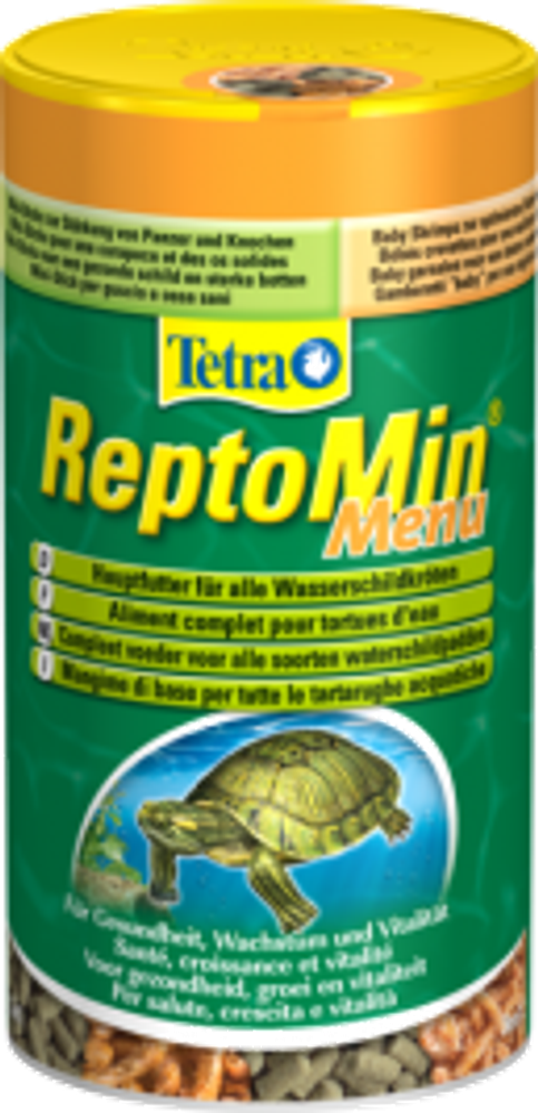 Tetra ReptoMin Menu корм для водных черепах (гранулы, креветки, криль) 250 мл