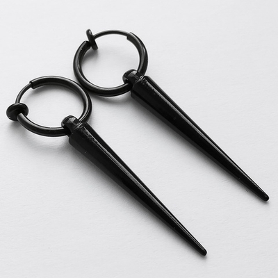 Клипсы на пружинке "Конусы черные", без прокола ушей.