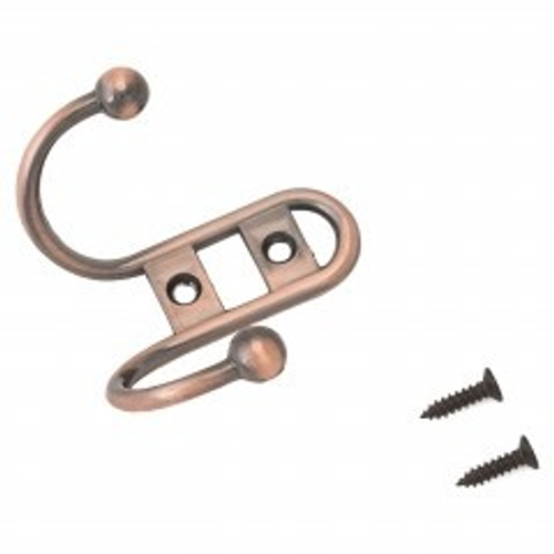Крючок-вешалка СТАНДАРТ 208 B AC ст.медь (2крючка)  маленький / 10210