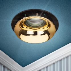 Светильник встраиваемый декоративный ЭРА KL103 BK/GD под лампу MR16 GU5.3 черный/золото | Декоративные встраиваемые светильники