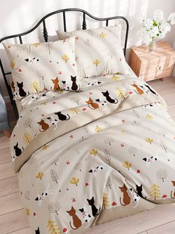 Постельное белье полисатин Simple House "Sitting" евро Наволочка 50x70 см 2 шт Простынь 240x215 см Пододеяльник 200x215 см