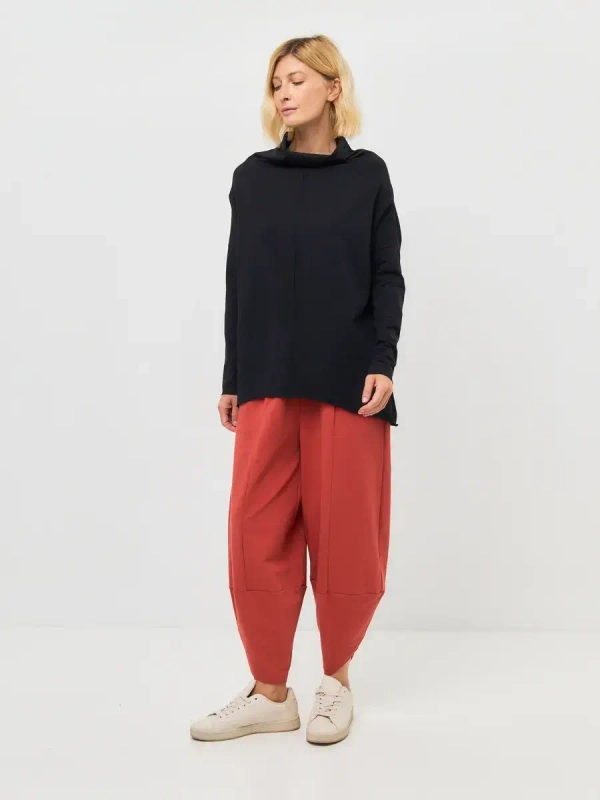 Брюки бананы трикотажные терракотовый