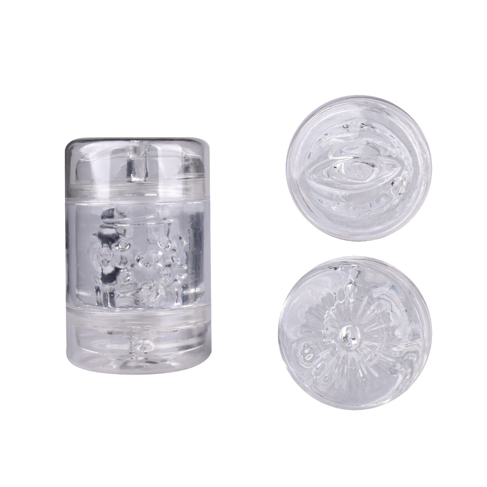 Прозрачный двусторонний мастурбатор Joy Cup - анус и рот (Цвет: прозрачный)