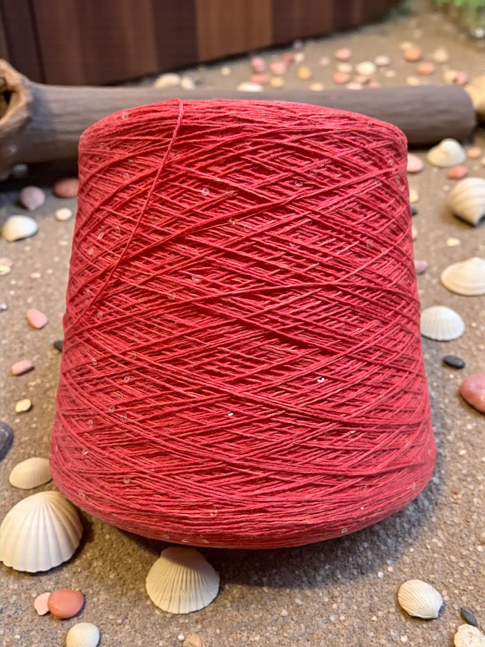 Бобинная пряжа Cotton Paillettes (Corallo)