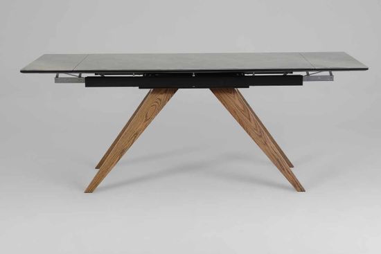 Стол Орландо-М (дуб/нога светлый дуб с черной патиной/столешница стекло Карелия)