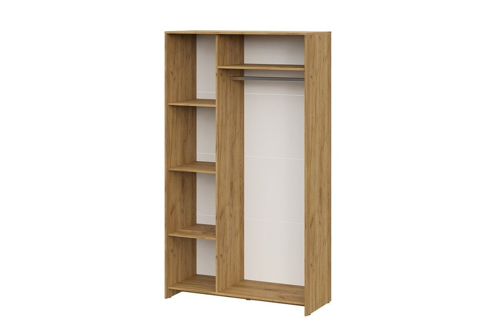 Шкаф для одежды распашной с зеркалом и полками Графит/Белый 120х50х209 см