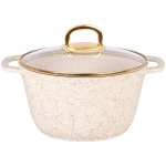 Кастрюля 3,5л «Грация» (белый/золото) со стеклянной крышкой кбз35а