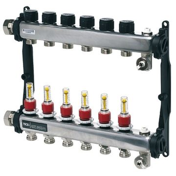 Коллектор TECE 1"x3/4" 11 контуров для тёплого пола из нержавеющей стали 77310011