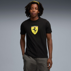 PUMA X SCUDERIA FERRARI МУЖСКАЯ ФУТБОЛКА SPORTSWEAR COLOURED SHIELD, ЧЕРНЫЙ