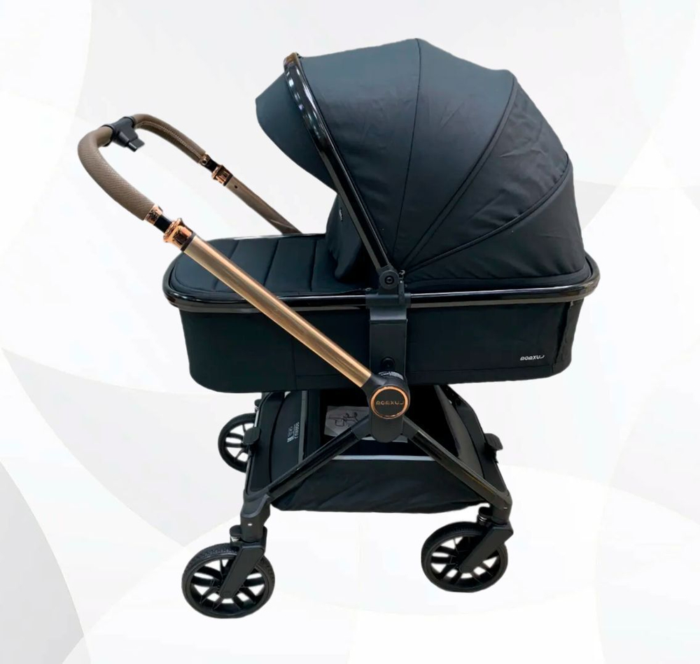 модульная коляска 3в1 Luxmom B1автолюлька+ перекидная ручка / черного цвета